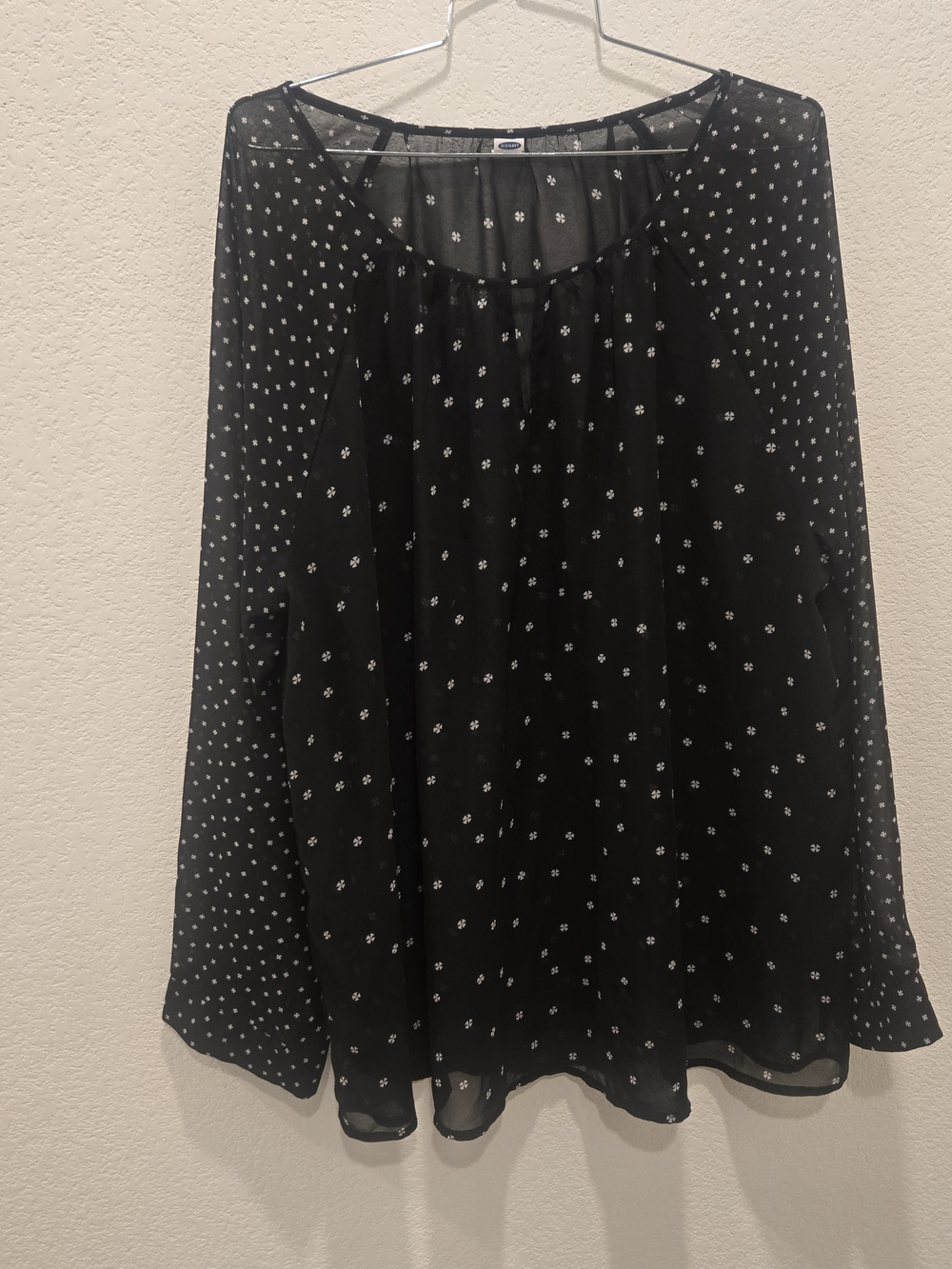 Old Navy Black Skirt with White Polka Dot Print
